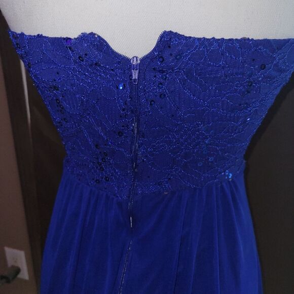 Blue Strapless Dress - Picture 3 of 4